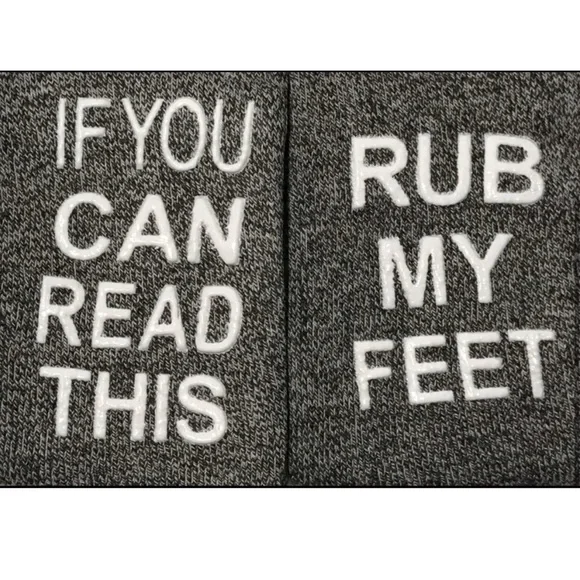 🧦 3/$25 MENS FUNNY QUOTE SAYINGS SOCKS  YOU CAN READ THIS RUB MY FEET SIZE 4… - Picture 4 of 9